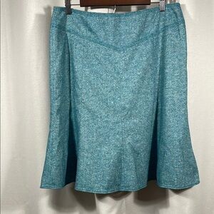 LOFT teal Blue  with flecks of color A-Line Knee-Length Skirt for Work